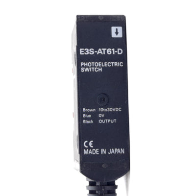 Used Omron E3S-AT61-D Photoelectric Sensor Receiver, NPN, 10-30VDC, 2m Range, 2m Lead