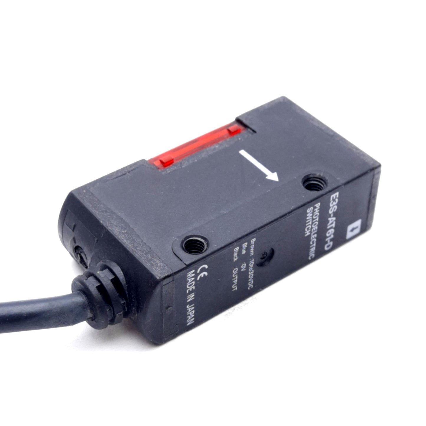 Used Omron E3S-AT61-D Photoelectric Sensor Receiver, NPN, 10-30VDC, 2m Range, 2m Lead