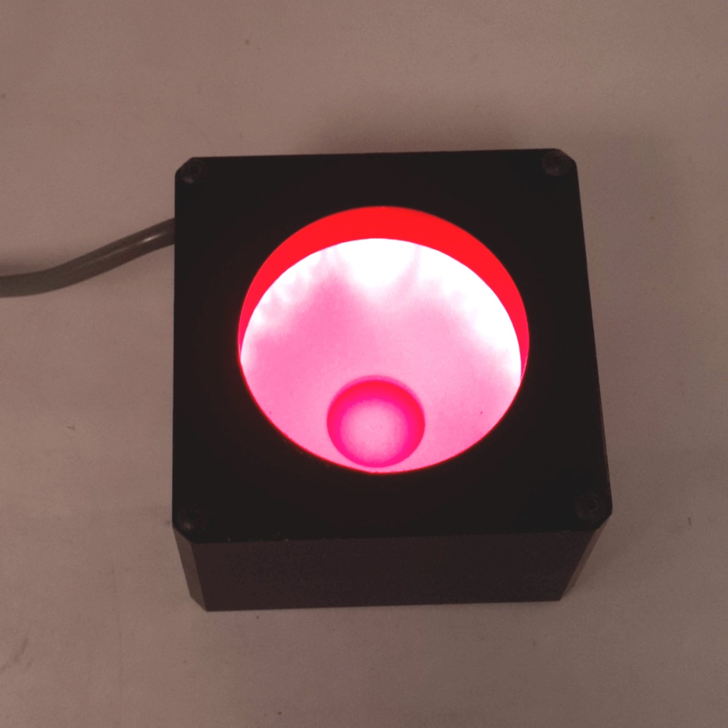 Used Advanced Illumination DL2230-660 Red Diffuse Dome Light, 24VDC, 4ft Lead Wire