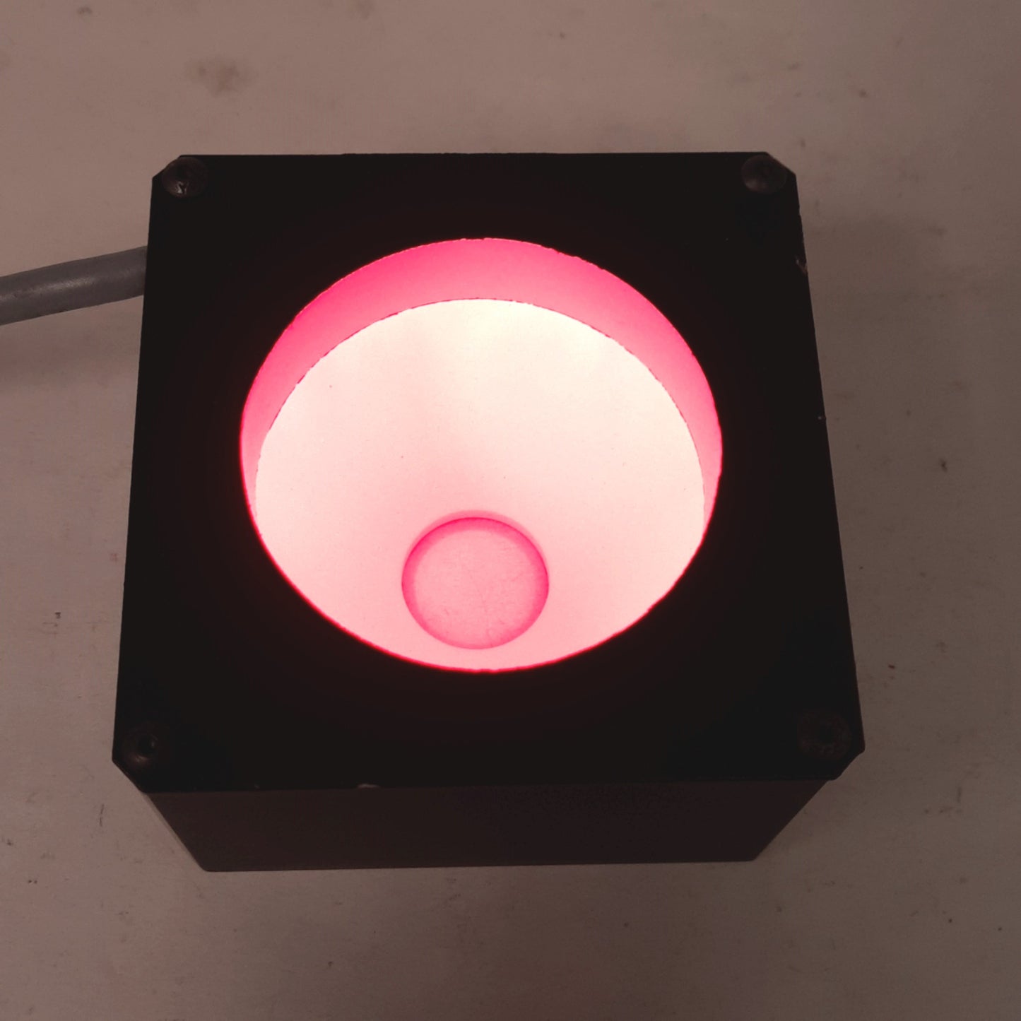 Used Advanced Illumination DL2230-660 Red Diffuse Dome Light, 24VDC, 1ft Lead Wire