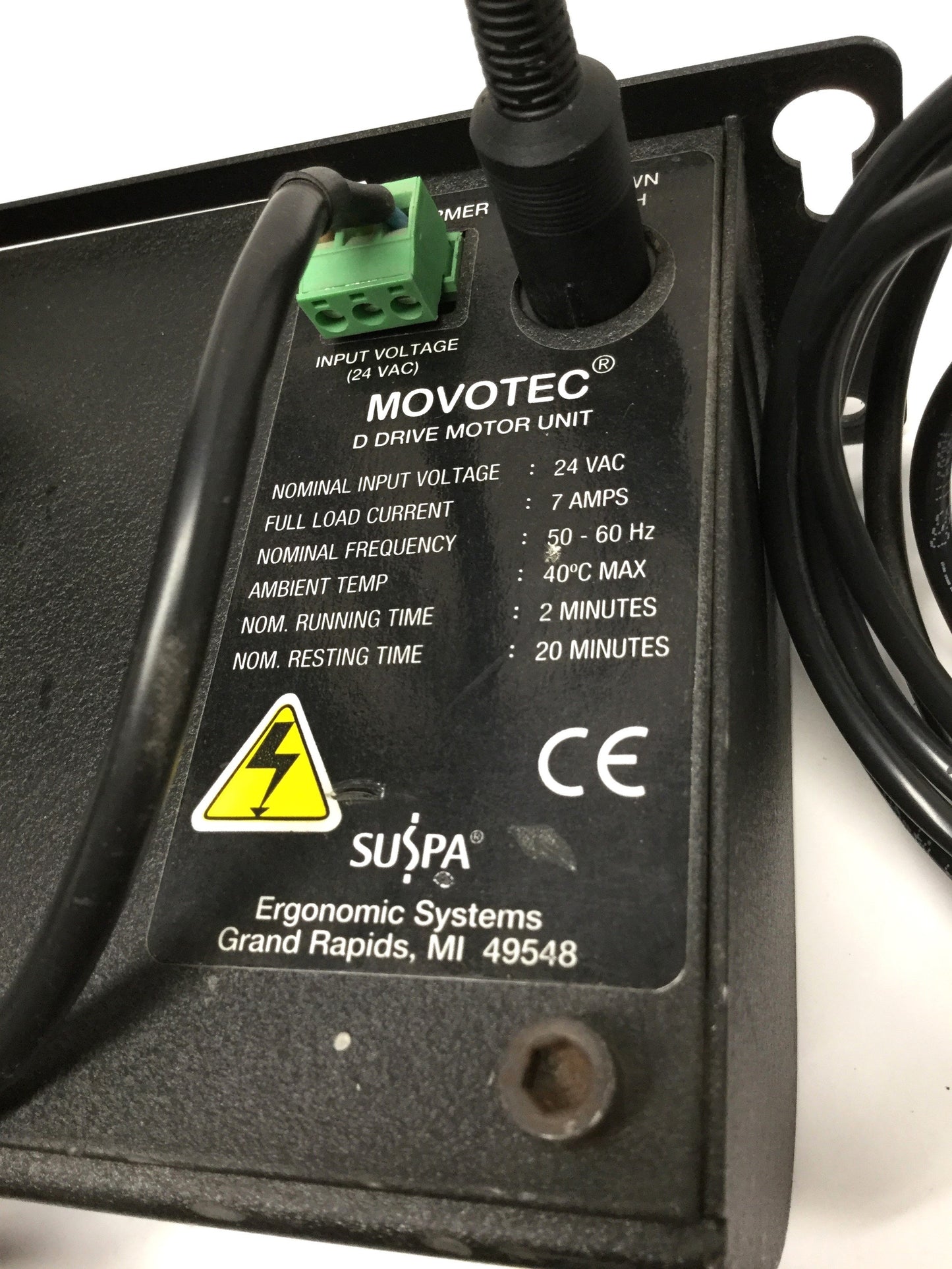 Used SUSPA Movotec MQS-00002M Motorized Hydraulic Table Lift System 750lbs, 195mm