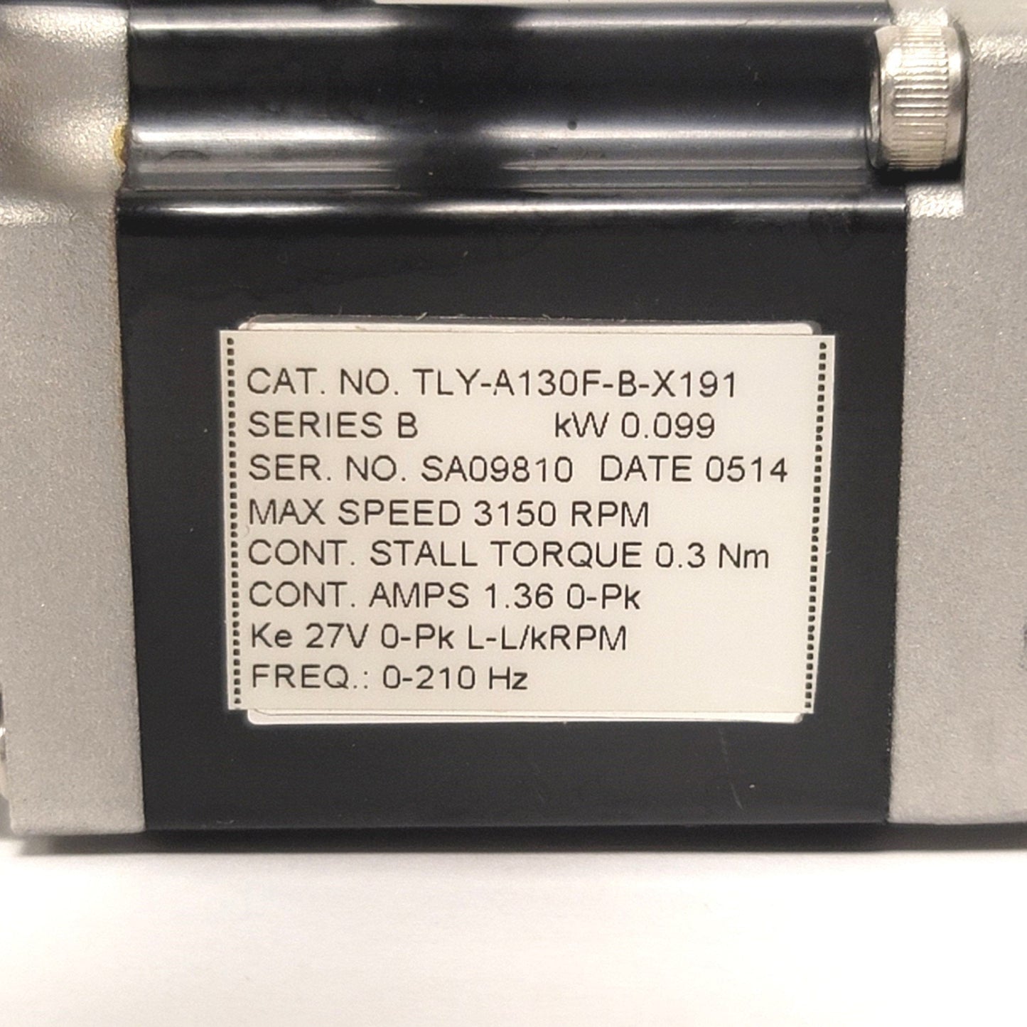 Used Allen Bradley TLAR-A1100B-B2A Electric Cylinder 100mm Stroke, 300N Peak, 150mm/s