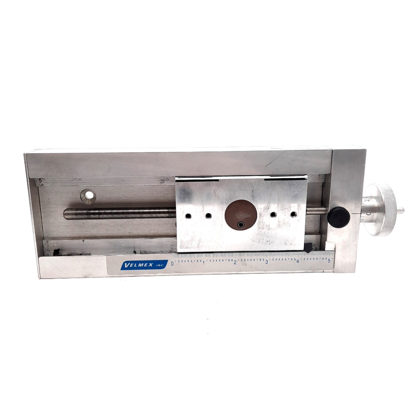 Used Velmex A4009P40-S4-TL Linear Positioner, 5in Travel, 0.025in Lead, 100lb Load