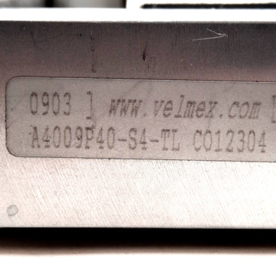 Used Velmex A4009P40-S4-TL Linear Positioner, 5in Travel, 0.025in Lead, 100lb Load
