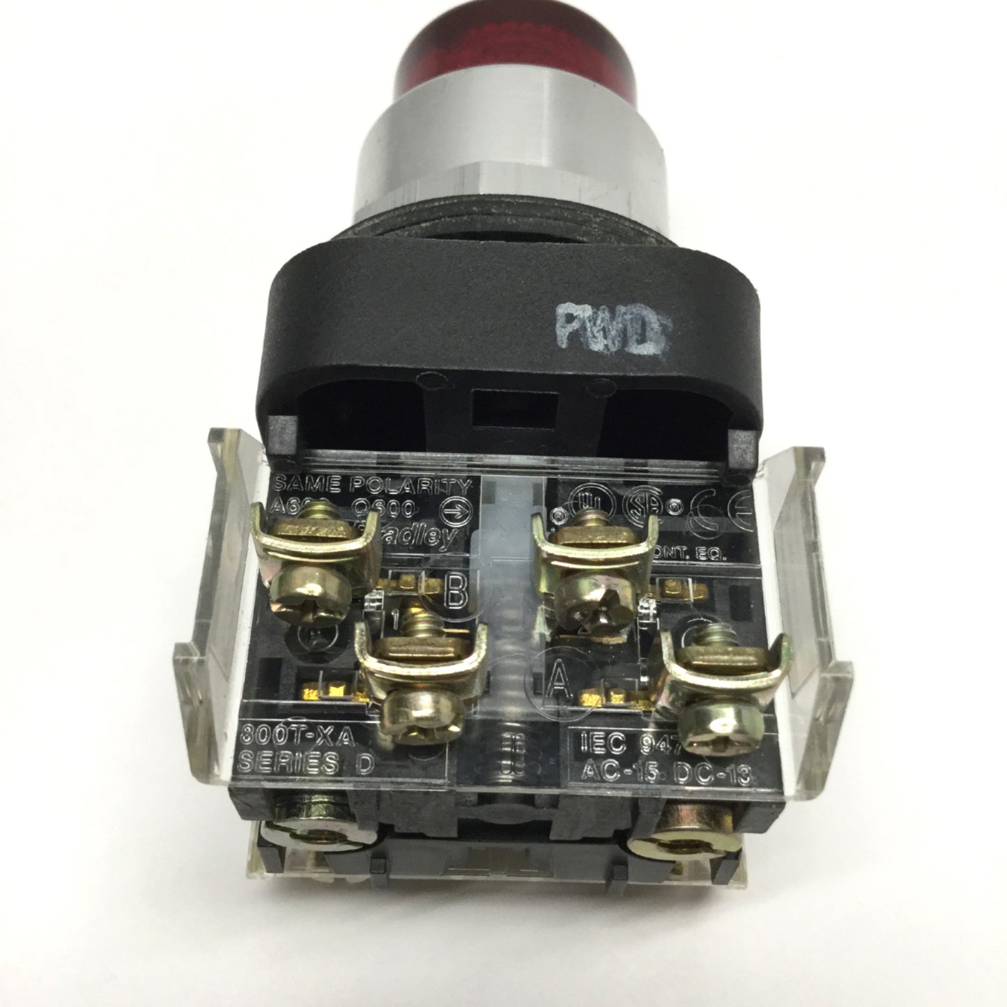 Used Allen Bradley 800T-QT10 Illuminated Pushbutton Switch 30mm, Red, 120V, 1NO-1NC