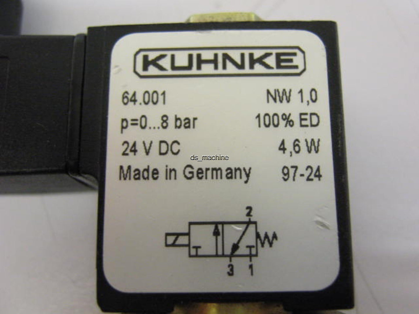 Used Lot of 5 Kuhnke 64.001 24VDC Solenoid Valves 0 to 8 bar 0 to 116 PSI