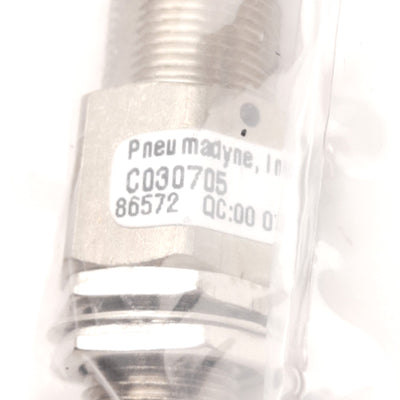 Used Lot of 2 Pneumadyne C030705 Nylon Pushbutton Valve, 2-Way NC, 1/8"NPT to 10-32F