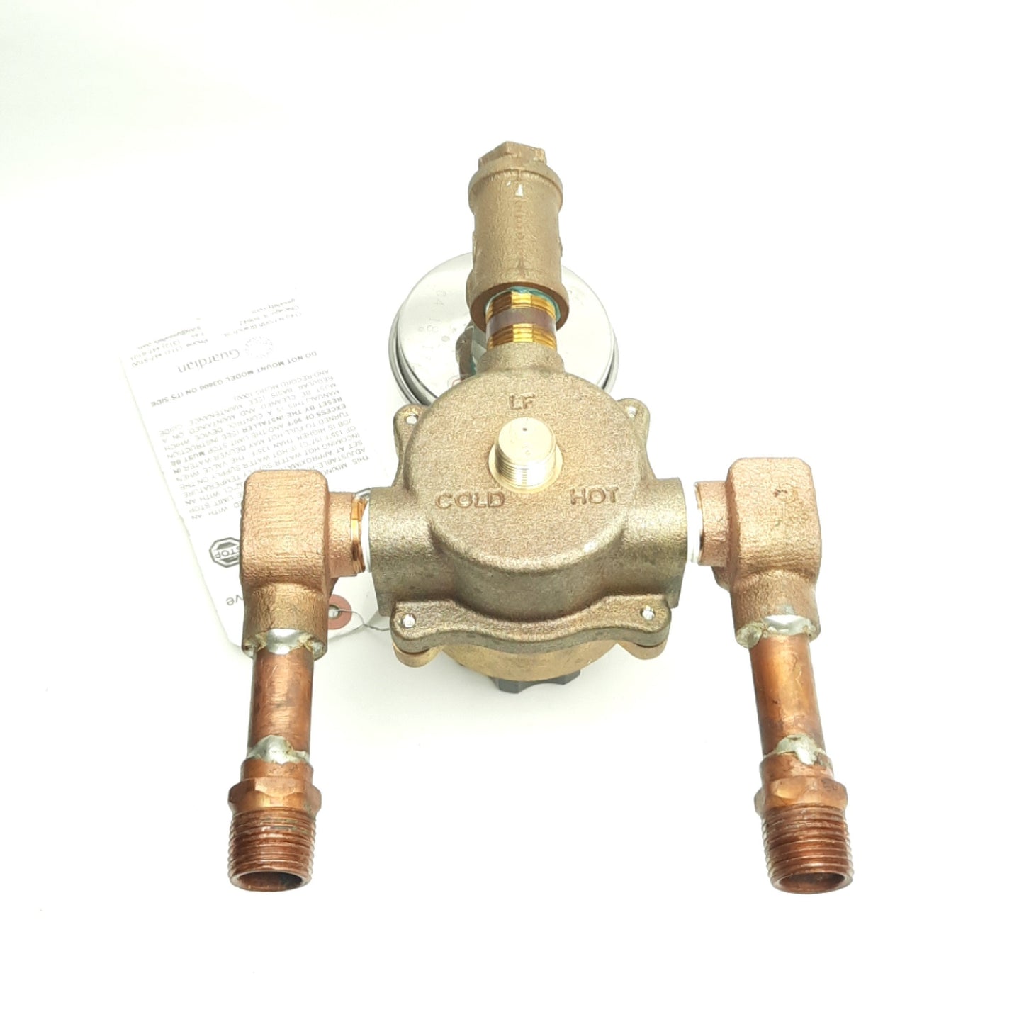 Used Guardian G3600LF Thermostatic Tempering Valve 125 Psi/8.5GPM Max, 1/2" NPT