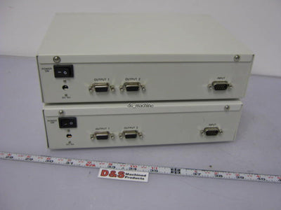 Used Lot of 2 VGA Multiplier 1 Input, 2 Output 9VDC *NO POWER ADAPTER!*