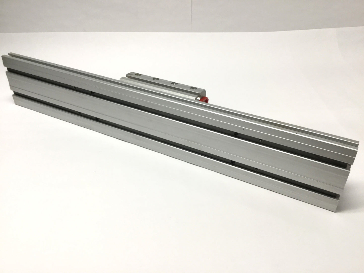 Used Gimatic LL Series Profile Linear Ball Bearing Slide Carriage 22" Long Guide Rail