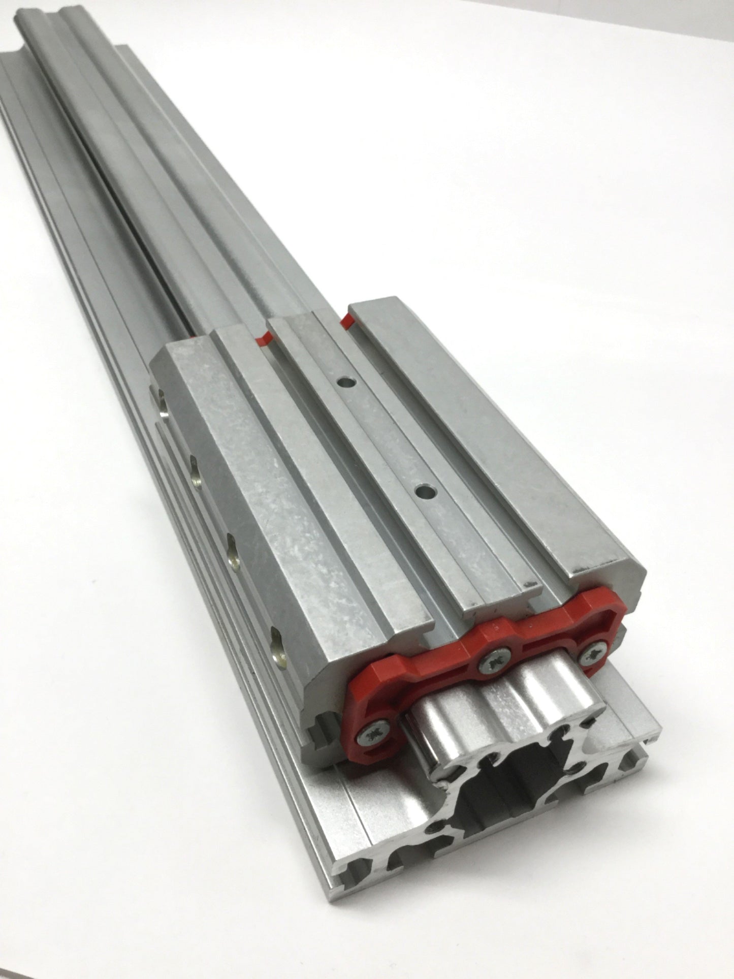 Used Gimatic LL Series Profile Linear Ball Bearing Slide Carriage 22" Long Guide Rail