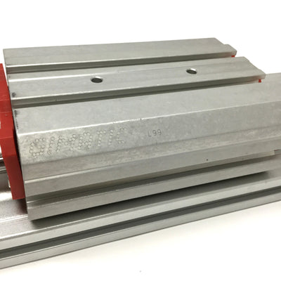 Used Gimatic LL Series Profile Linear Ball Bearing Slide Carriage 22" Long Guide Rail