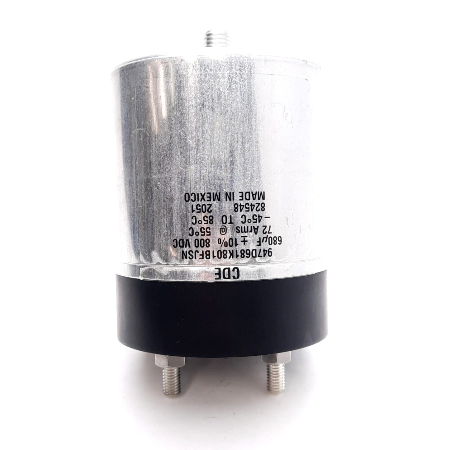 Used Cornell 947D681K801BFJSN DC Link Capacitor, 680µF, 800VDC, 72Arms, ø90mm, M8