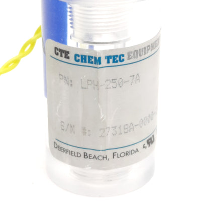 Used CTE Chemtec LPH-250-7A Non-Adjustable Flow Monitor 1/8" NPT, 32.21 SCFH, SPST NO