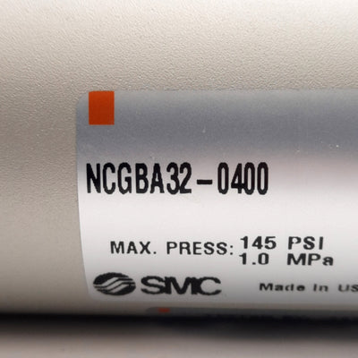 Used SMC NCGBA32-0400 Pneumatic Cylinder, ø1.25in Bore, 4in Stroke, 145psi, 1/8in NPT