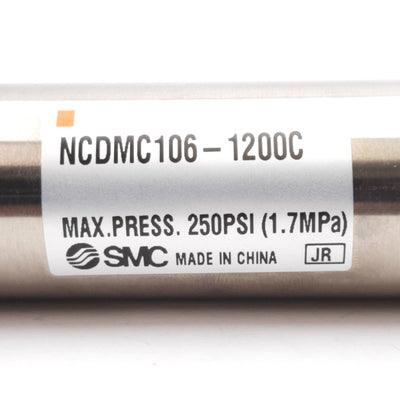 Used SMC NCDMC106-1200C Stainless Steel Cylinder ø1-1/16in Bore 12in Stroke 1/8in NPT