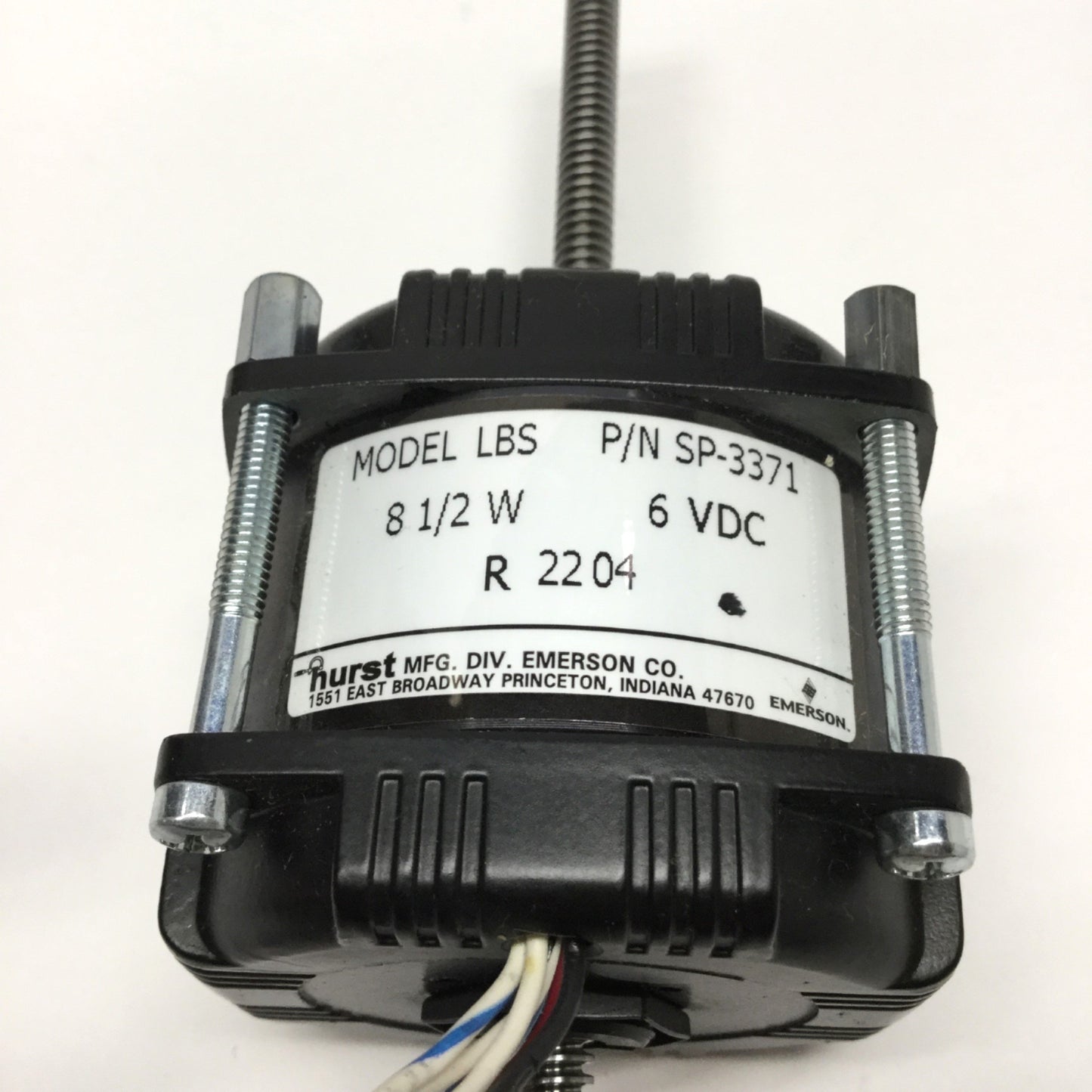 Used Hurst LBS SP-3371 Linear Actuator Stepper Motor 6VDC, 8" Screw, 384 steps/in