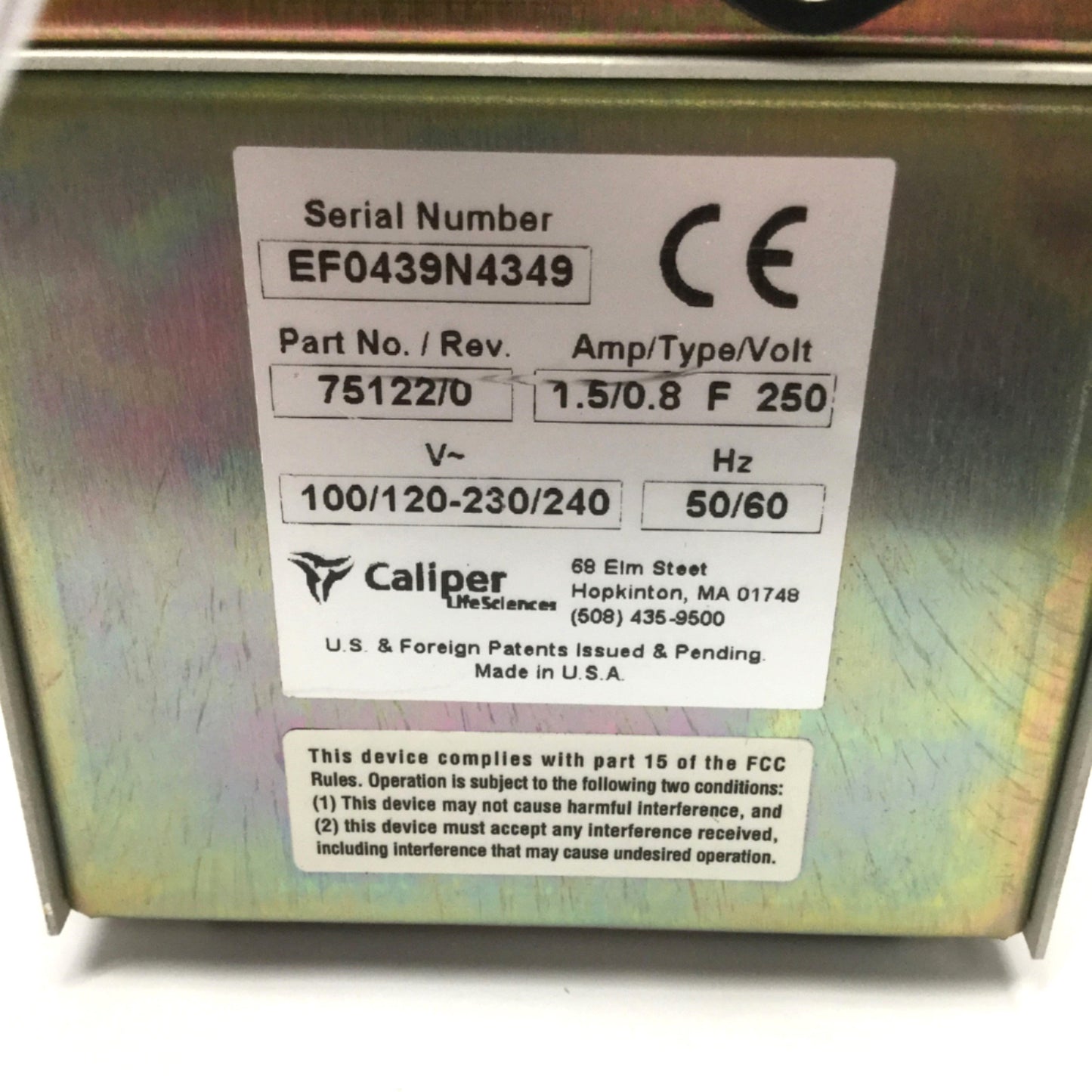 Used Caliper Life Sciences EasyFill Sample Collection Module w/50 Position Well Rack