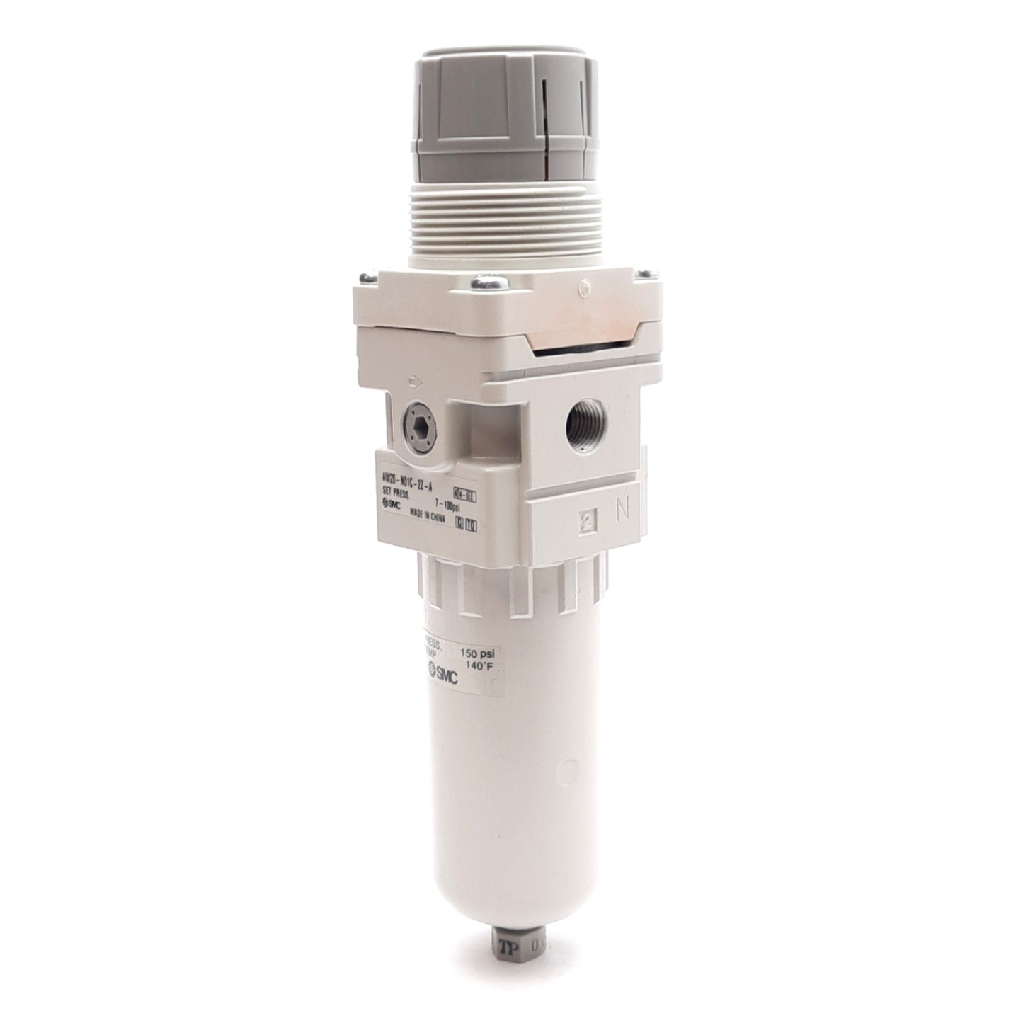 New SMC AW20-N01C-2Z-A Filter Regulator, 5µm, 7-100psi, 1/8in NPT, N.C. Auto-Drain