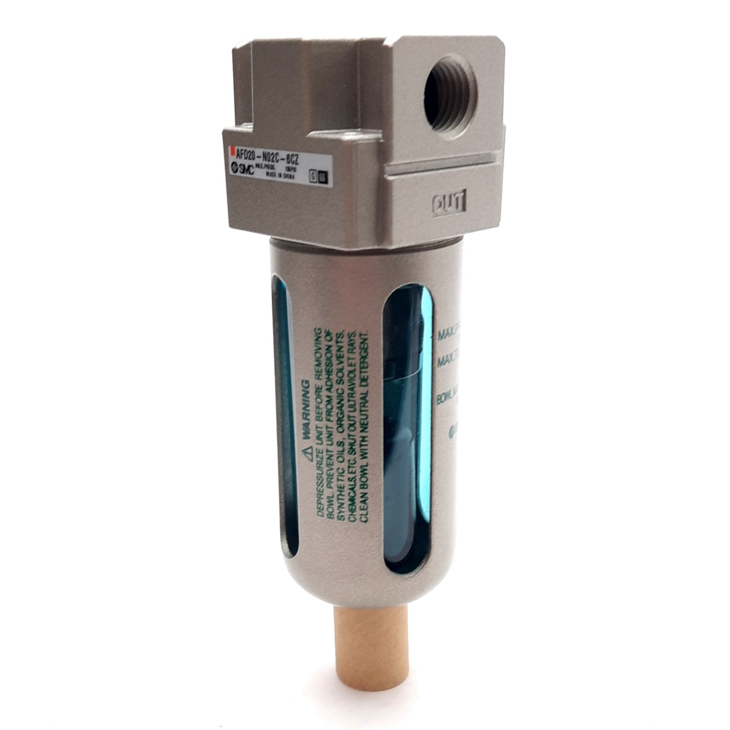 New SMC AFD40-N02C-6CZ Micro Mist Separator, 0.01µm, 150psi, 1/4in NPT, Nylon Bowl