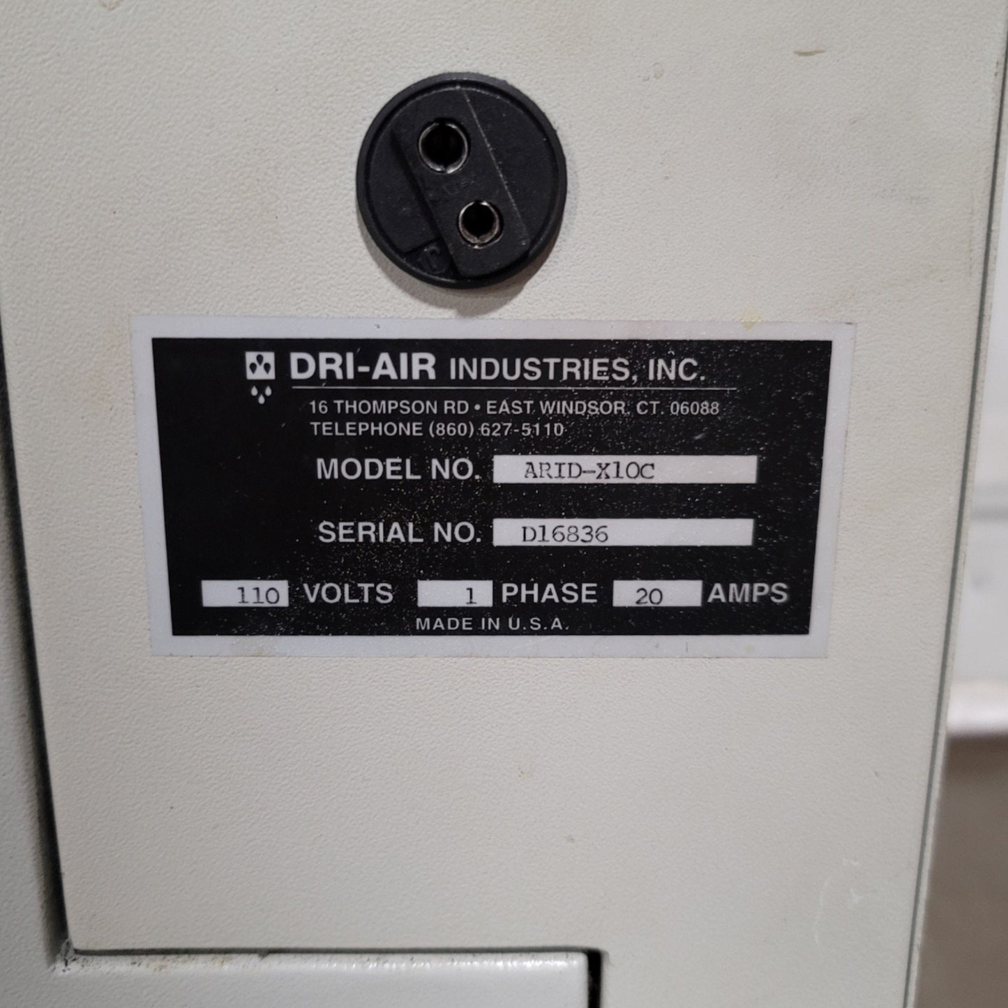 Used Dri-Air ARID-X10C Miniature Dual Bed Dryer 10lbs/hr 115VAC 140°F To 325°F