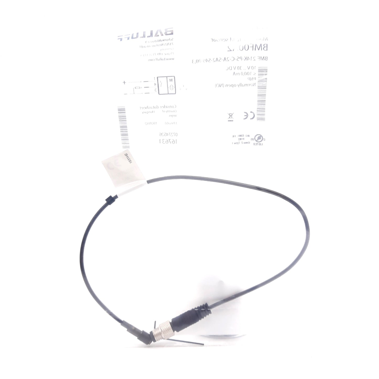 Used Balluff BMF00A2 Position Sensor, C-Slot, PNP Normally open, 10-30VDC, 3-Pin M8