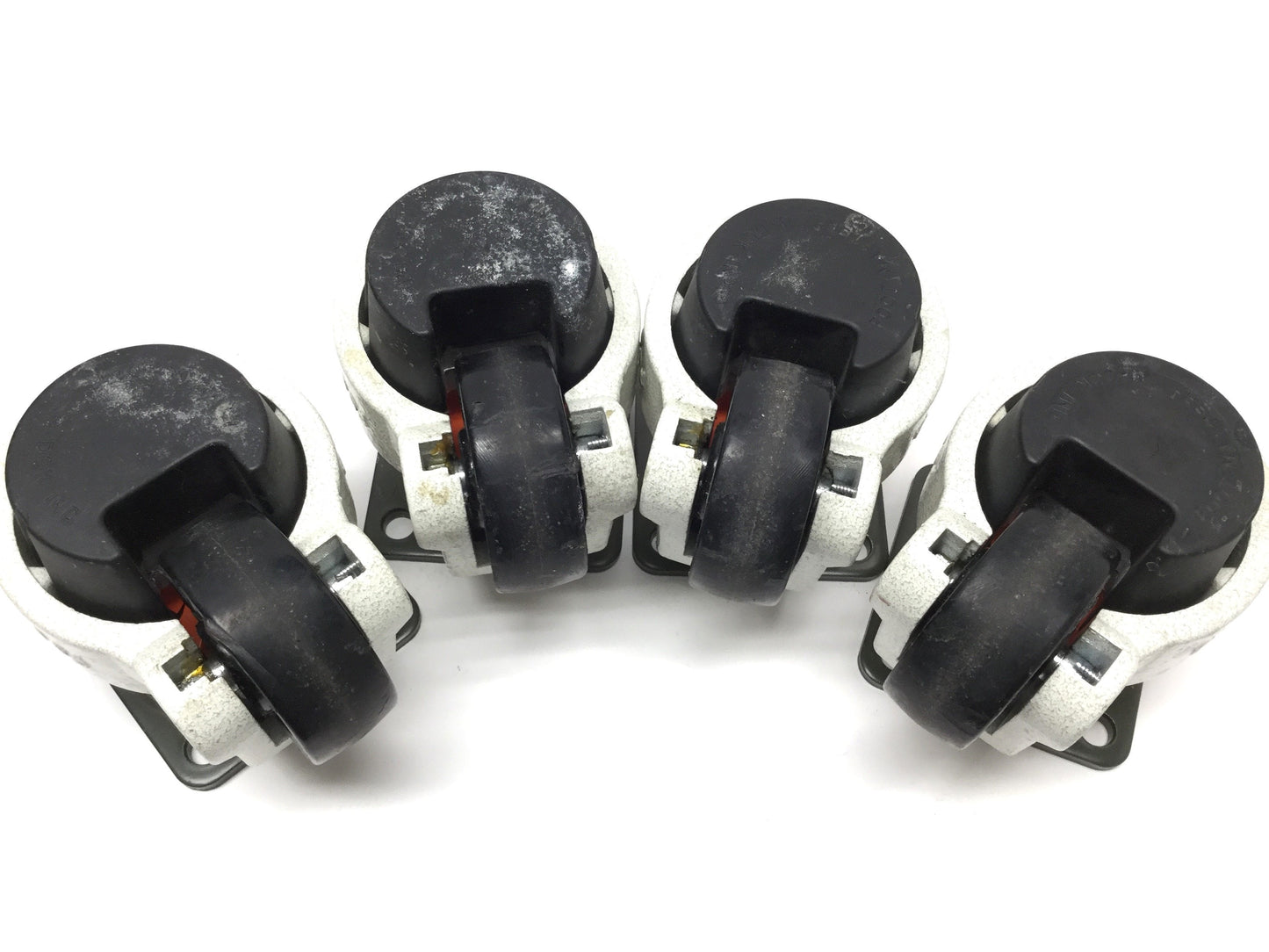 Used Lot of 4 Footmaster GD-100 Leveling Nylon Wheel Casters 800kg Rating, 95mm Plate