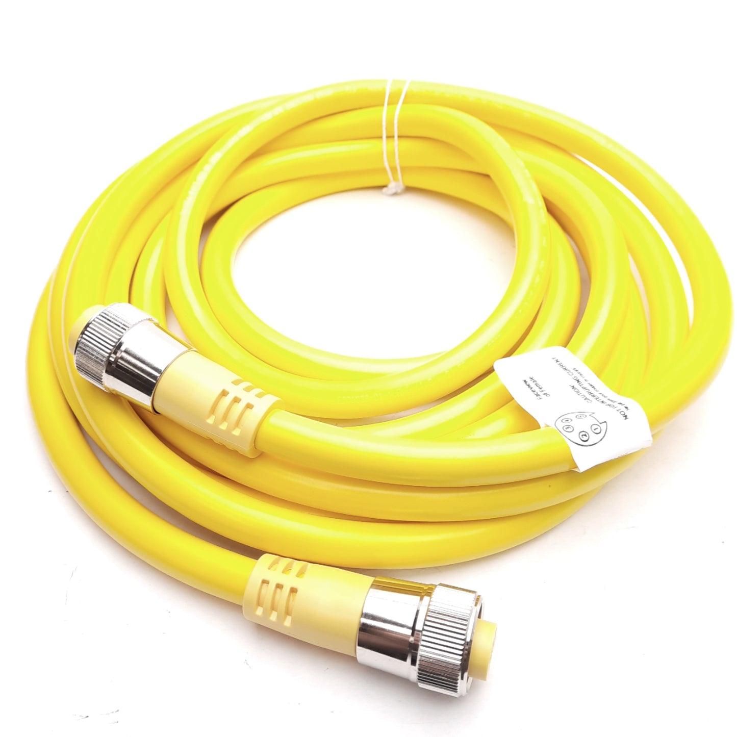 New Mencom MIN-5MFP-15 Cordset Yellow PVC, 600V 8A, 5-Pole 7/8in Male & Female, 15ft
