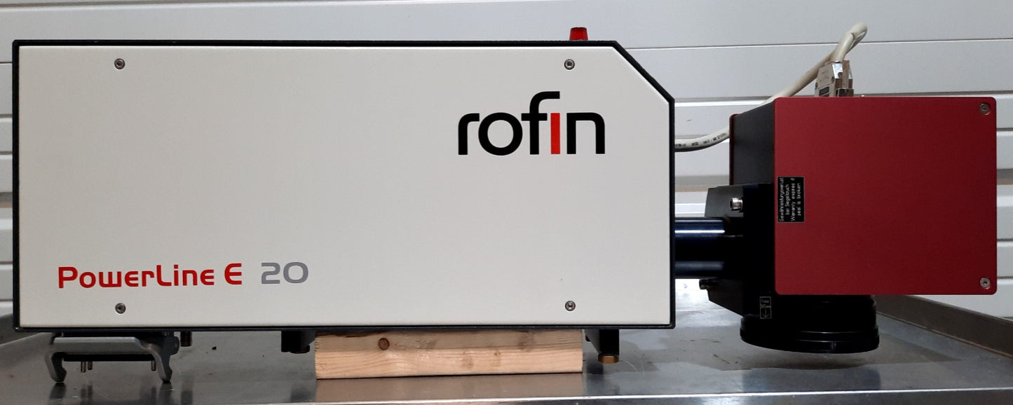 Used Rofin Powerline E-20 SHG II Laser Marking Head YVO4 12W@532nm 180mm Area 230VAC