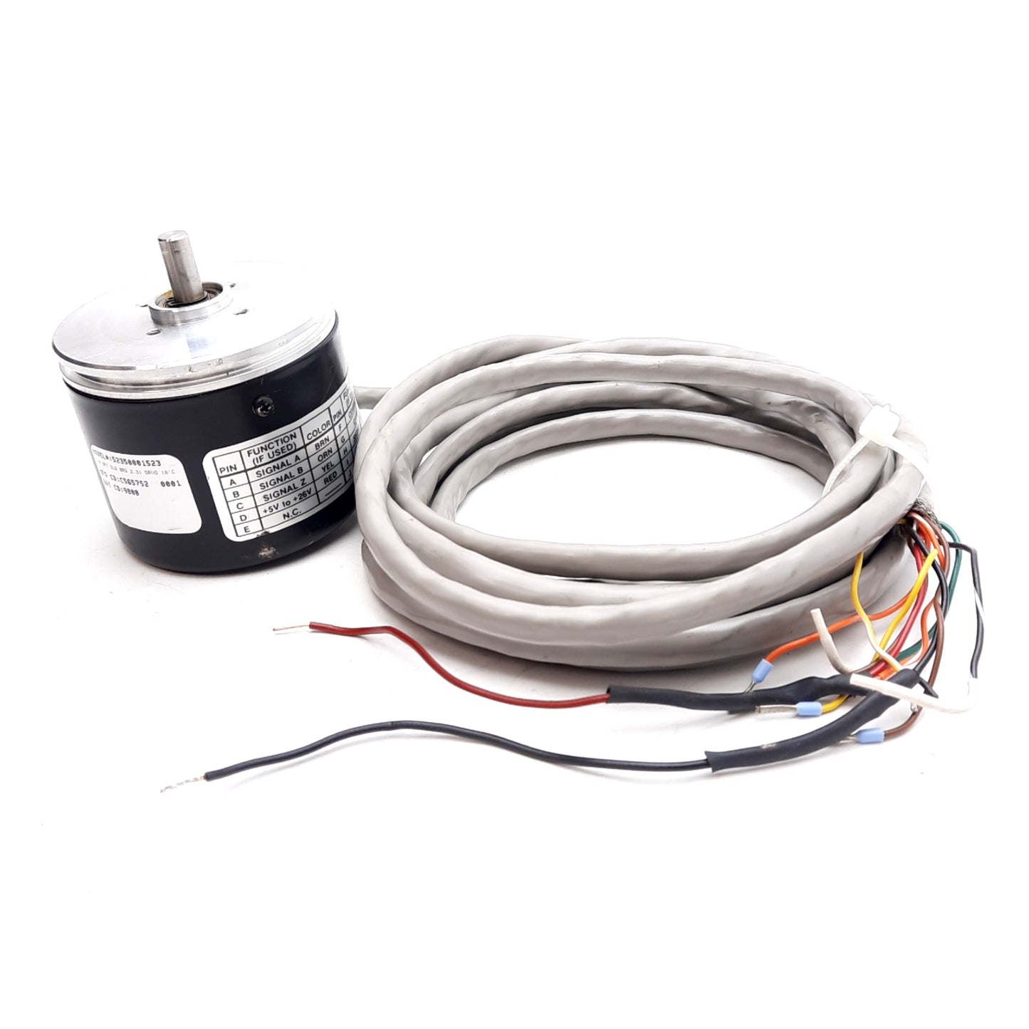 Used Dynapar EC2350001523 Rotary Encoder, 5000ppr, ø1/4in Shaft, 2.31in OD, 5-26VDC