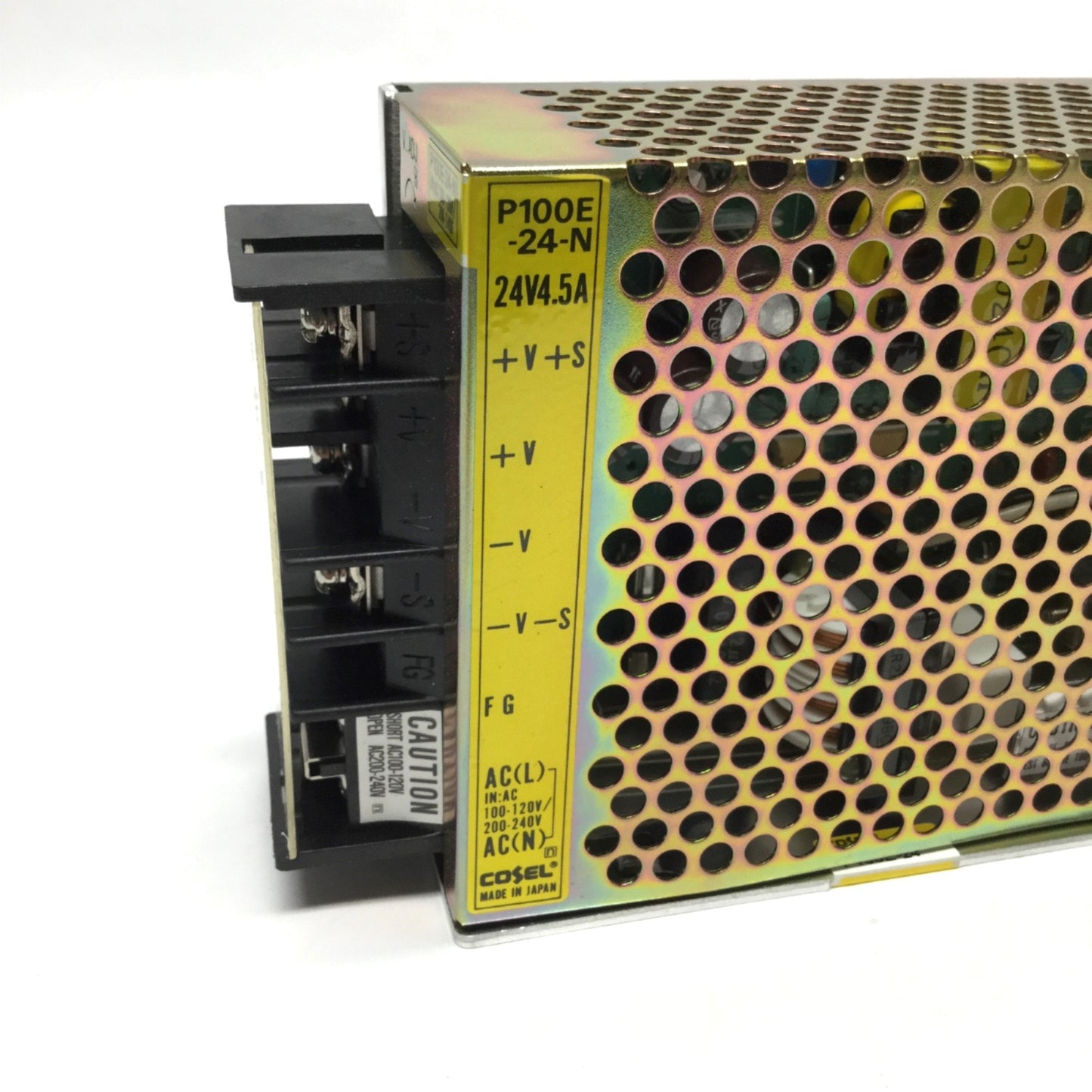 Used Cosel P100E-24-N Power Supply w/ Cover 85-264VAC, 24VDC 4.5A 108W