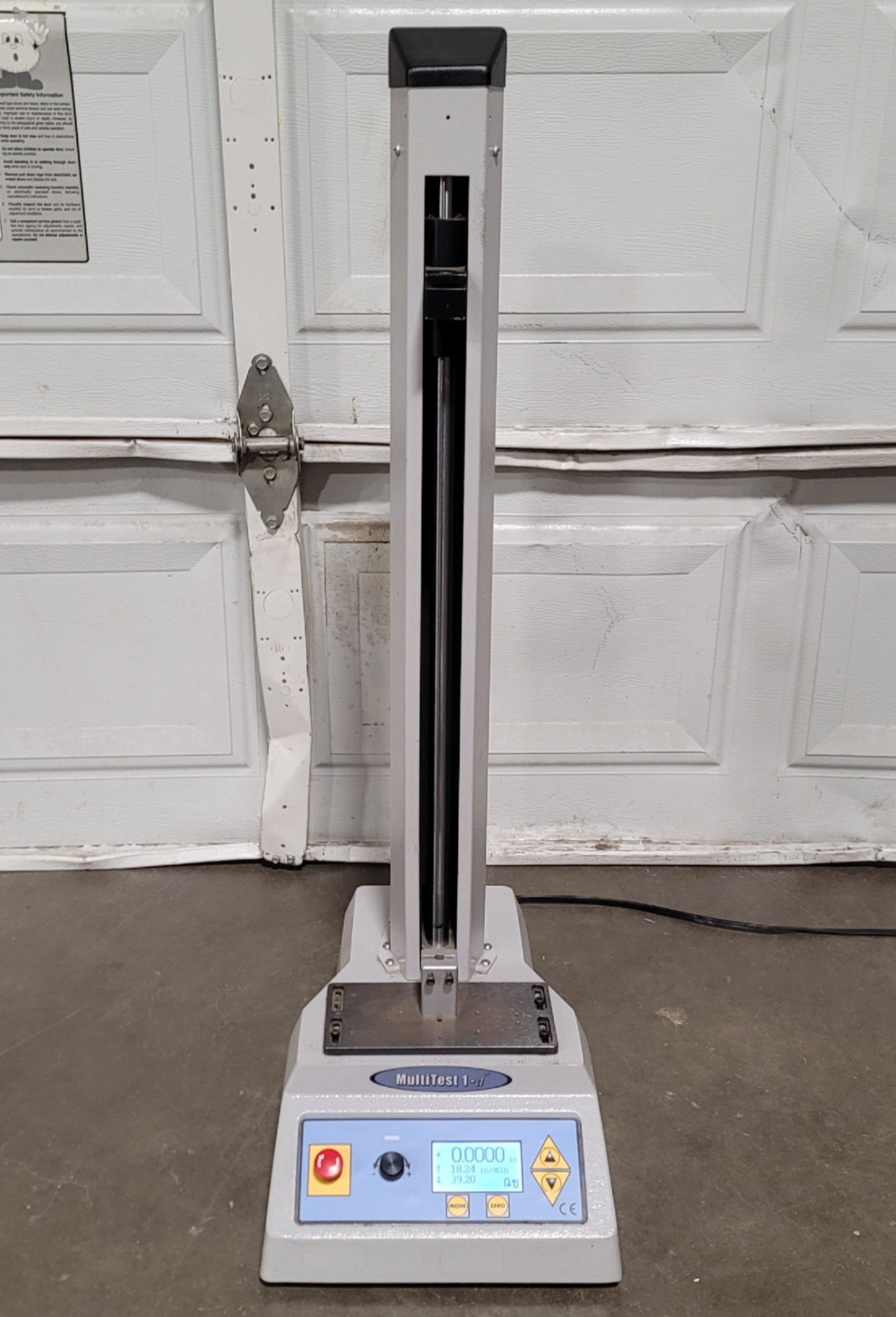 Used Mecmesin MultiTest 1-d Motorized Tension Compression Test Stand 1kN, 20", 120VAC