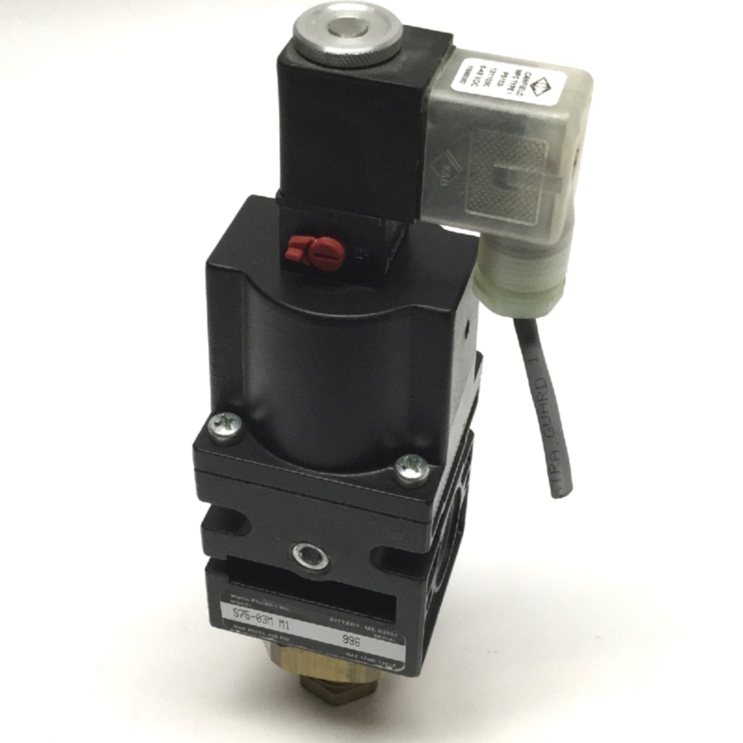 Used Watts S75-02M Quick Dump Solenoid Valve, 3/8" NPT, 145psi, 24VDC/48VAC