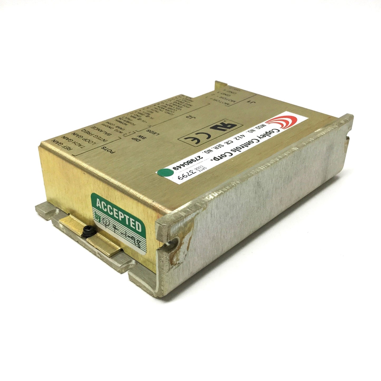 Used Copley 412CE DC Brush Servo Amplifier 24-90VDC In, 10A@80VDC Cont, 20A Peak