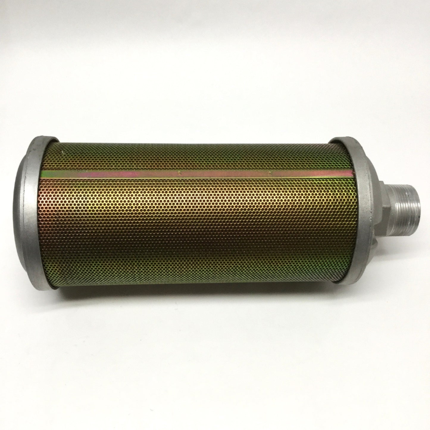 Used Alwitco M15 Air Exhaust Muffler 1-1/2" NPT Male, Ø5.25" x 13.56", 125psi Max