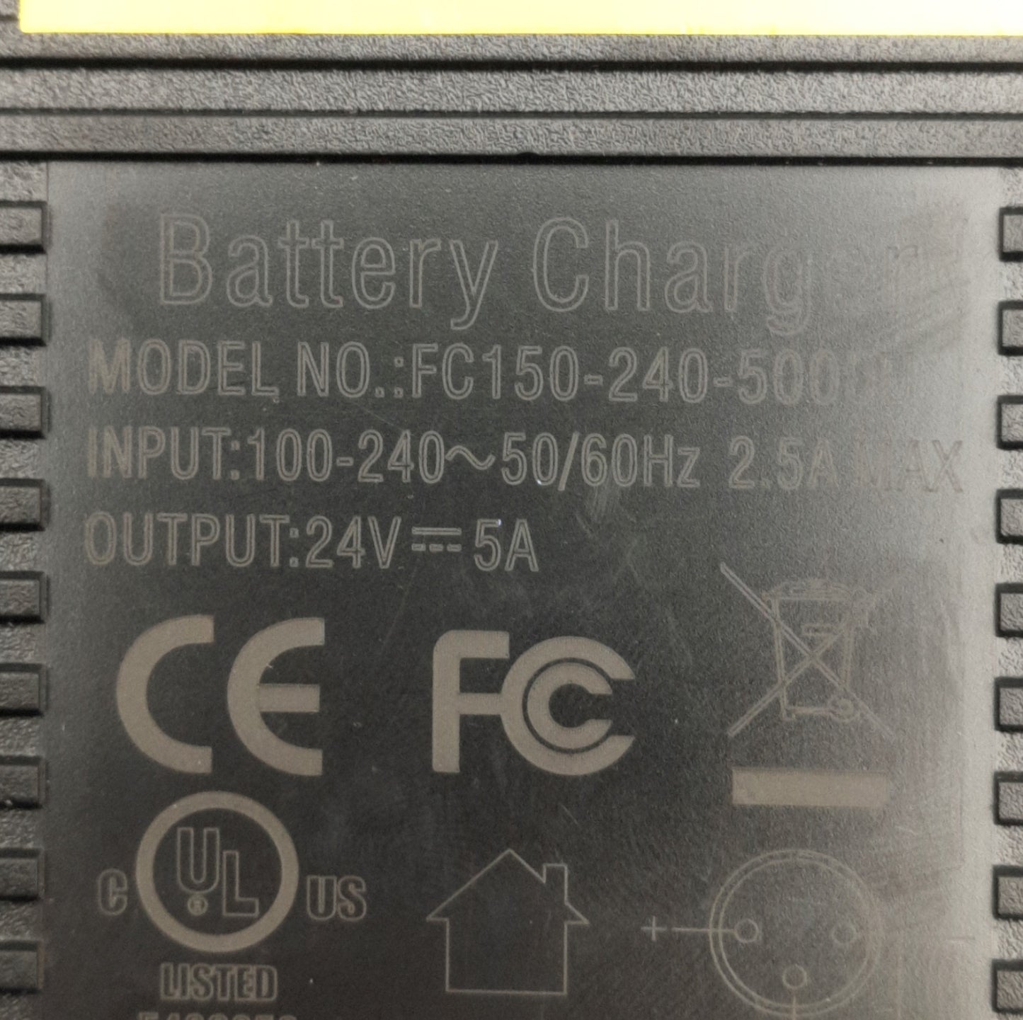 Used Bright Way Group FC150-240-5000U Power Supply for Power Chair Battery 24V 5A Out