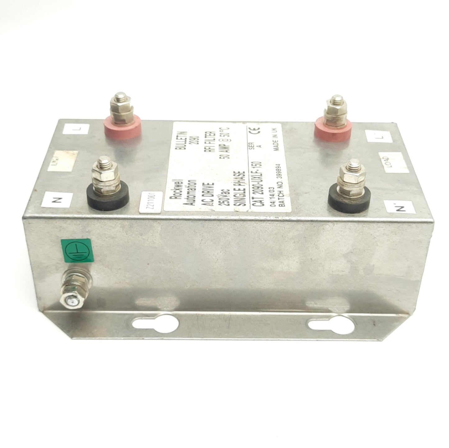 Used Rockwell Automation 2090-UXLF-150 AC Drive RFI Line Filter, 240VAC 50A, 1-Phase