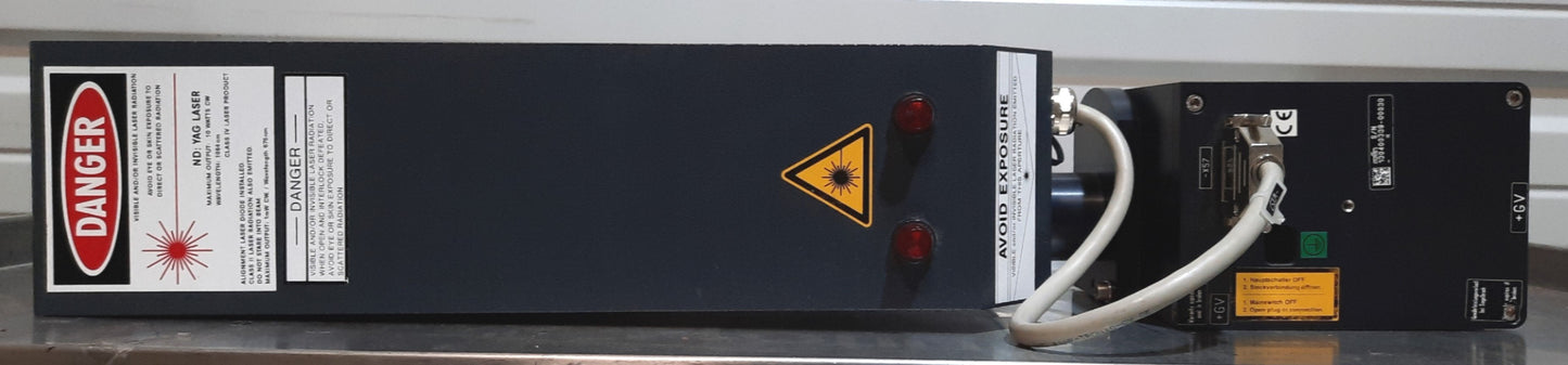 Used Rofin Powerline E-20 SHG II Laser Marking Head YVO4 12W@532nm 180mm Area 230VAC