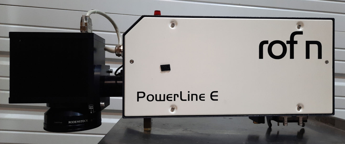 Used Rofin Powerline E-20 SHG II Laser Marking Head YVO4 12W@532nm 180mm Area 230VAC