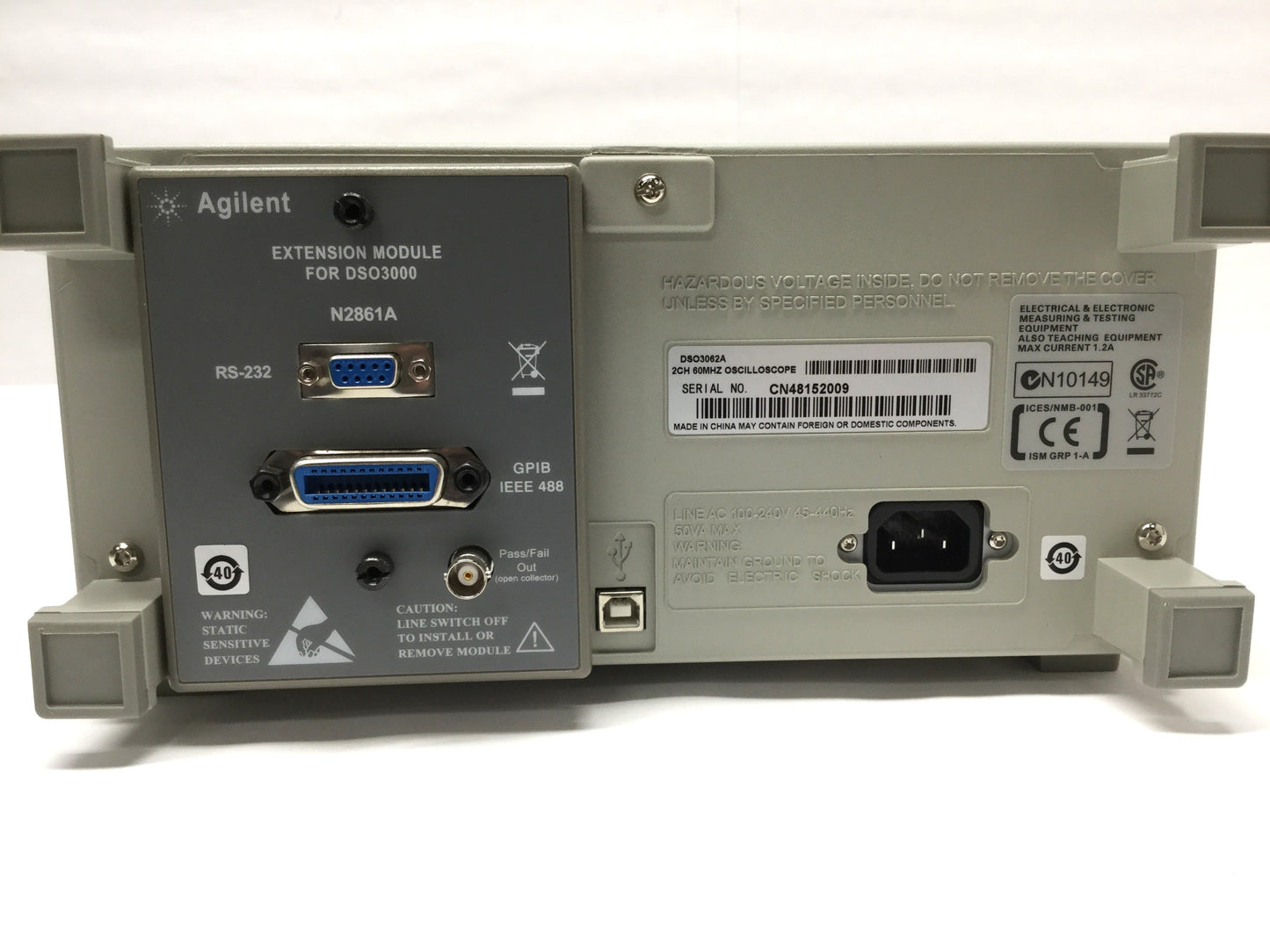 Used Agilent DSO3062A Digital Oscilloscope 2-Channel, 60MHz, 1GSa/s, GPIB RS-232