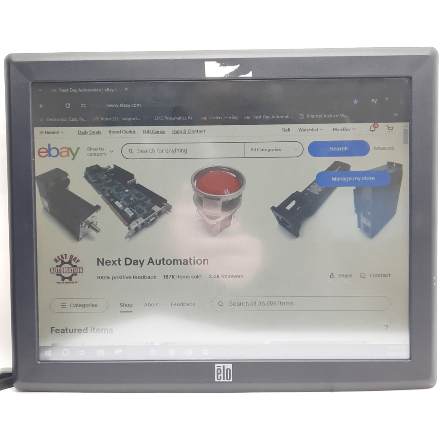 Used Elo ET1515L-7CWA-1-G Touchscreen Monitor, 15", 100-240VAC Supply, VGA/Serial