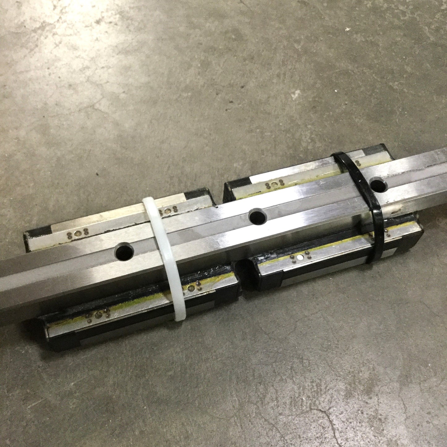 Used THK GSR25T Linear Ball Bearing Radial Slide Carriages (x2) on 1060mm Guide Rail
