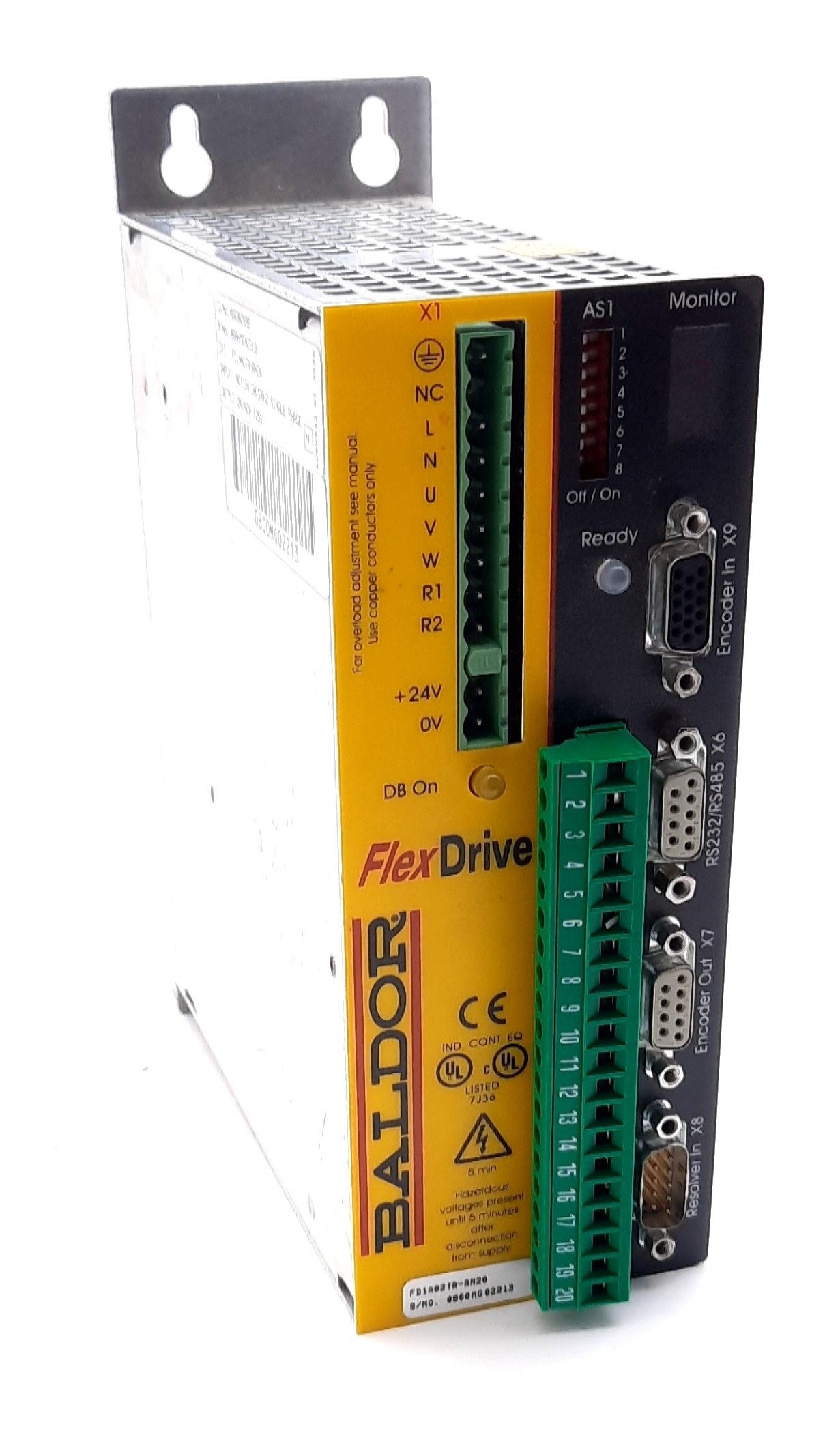 Used Baldor FD1A02TR-RN20 Flex Drive Servo Drive Control 115VAC, 2/2.5A, RS232
