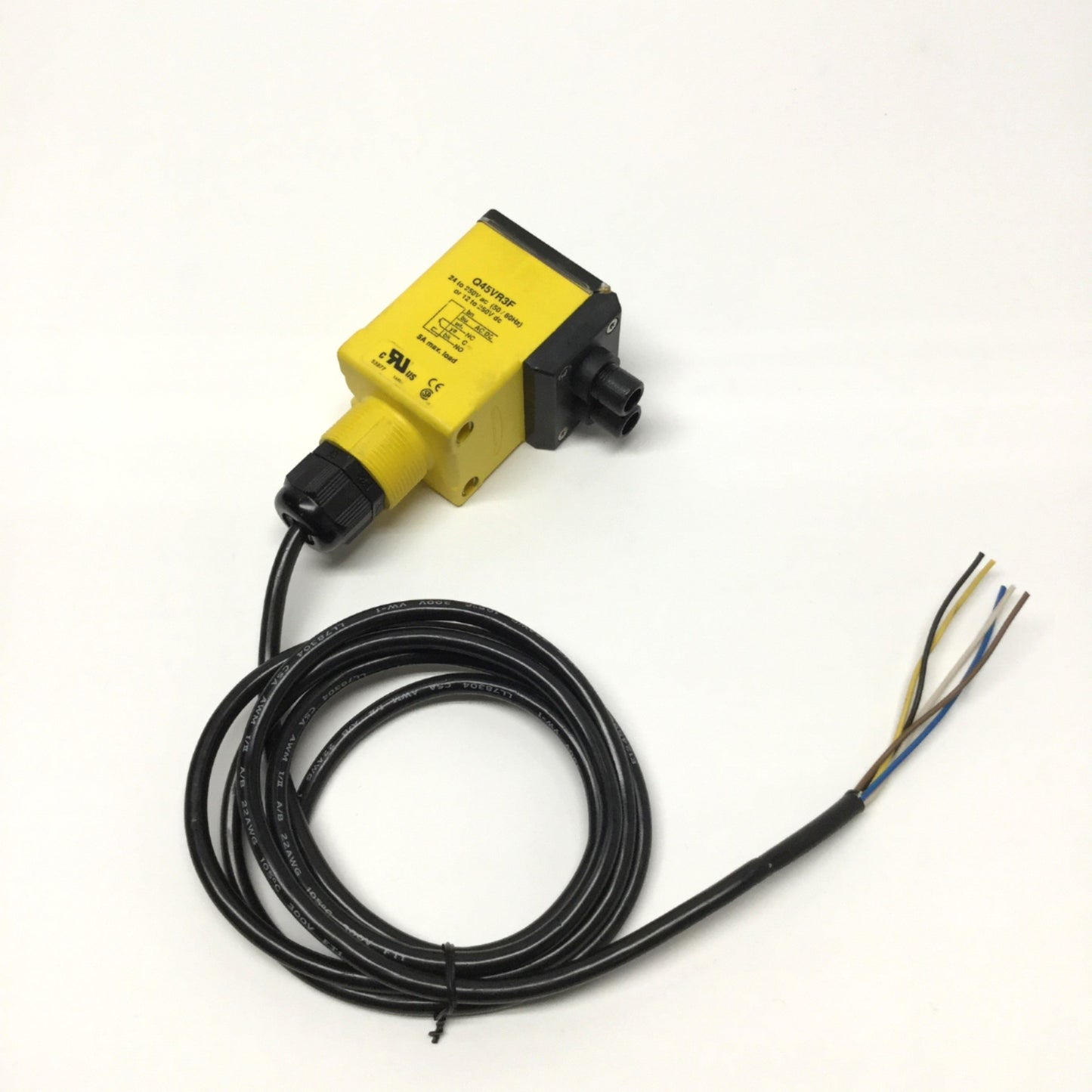 Used Banner Q45VR3F Infrared Glass Fiber Optic Amplifier 12-250VDC/24-250VAC SPDT