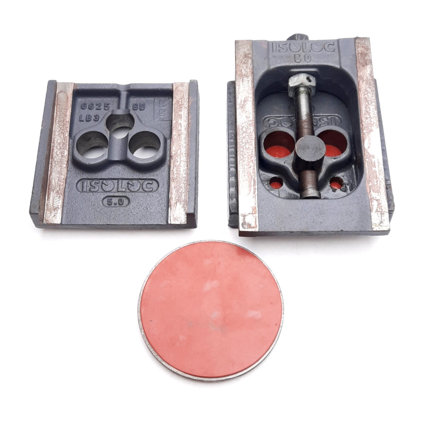 Used Isoloc UMS 6-ASA/40 Universal Machine Leveling Shoes, +5/-4mm Range, 24000N Load