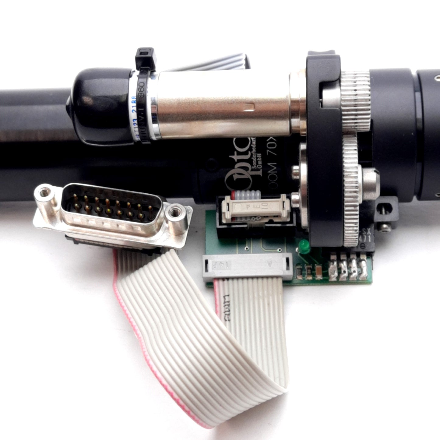 Used Opto ZOOM 70XL Motorized Microscope Camera Lens, 3.1x Fixed, 1-7x Adjustable