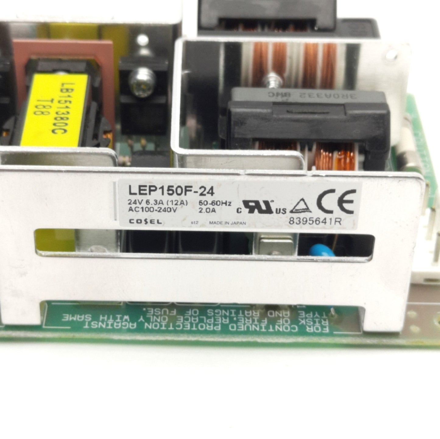 Used Cosel LEP150F-24 Open Frame Power Supply, 24VDC 150W, Universal Input 85-264VAC