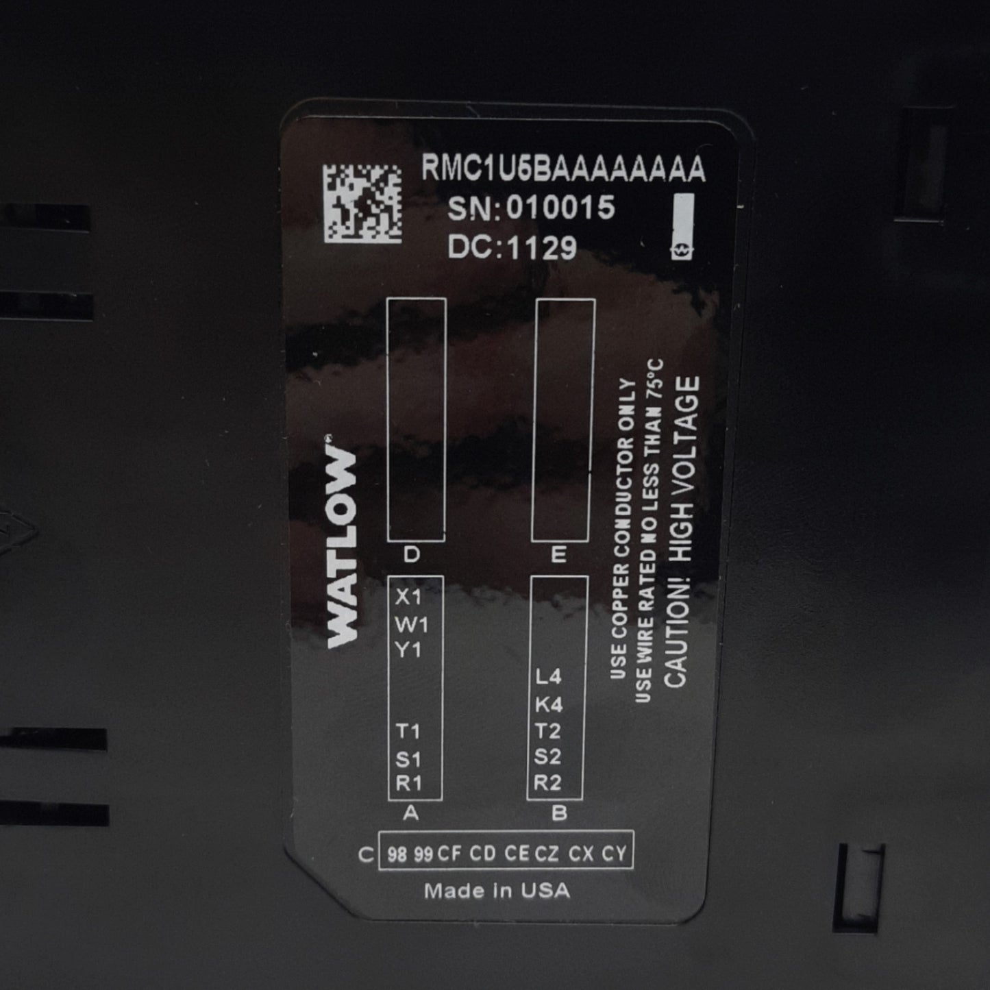 Used Watlow RMC1U5BAAAAAAAA EZ-ZONE PID Temperature Control Module 20.4-30V AC/DC