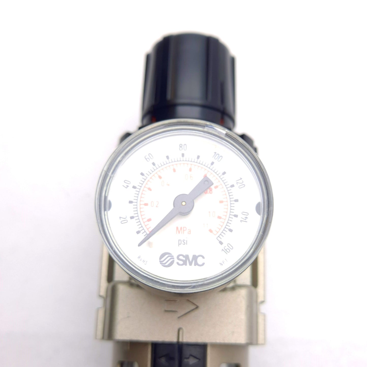 Used SMC AW30-N02BG-Z Filter Regulator, 7-125Psi, 5µm, 1/4" NPT Ports, 160Psi Gauge
