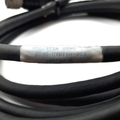 Used Allen Bradley 2090-UXNFBN-S03 N Series Motor Feedback Cable MS 19-Pin to DB15 3m
